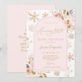 Een vrolijk klein Baby shower meisje Kaart (Voorkant / Achterkant)