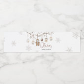 Een vrolijk klein Baby shower met winterse kerst Waterfles Etiket (Enkel label)