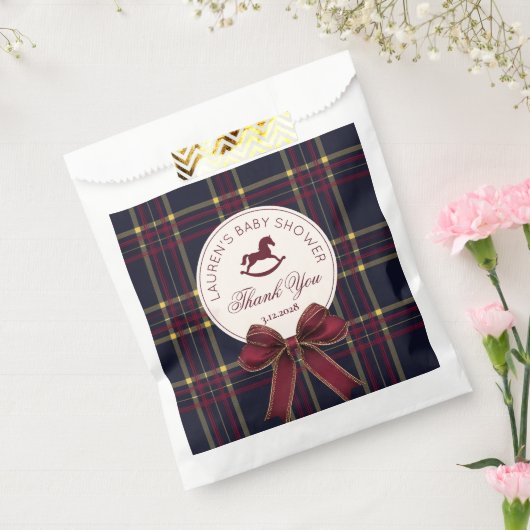 Een vrolijk klein Baby shower Rocking horse Bedank Bedankzakje (Gezegeld)