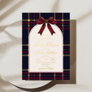 Een vrolijk klein Baby shower Rocking Horse  Folie Uitnodiging