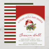 Een vrolijk klein Baby shower, rood & groen douche Kaart (Voorkant / Achterkant)