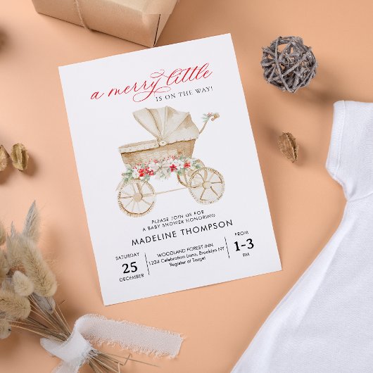 Een vrolijk klein Baby shower voor kerstwandelaars Kaart