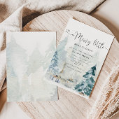 Een vrolijk klein baby shower winterbos kaart