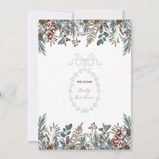 Een vrolijk klein Baby shower winteruitnodiging Kaart (Achterkant)