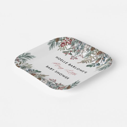 Een vrolijk klein Baby showers papier Bord (Gebogen)