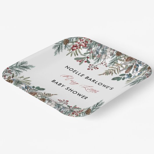 Een vrolijk klein Baby showers papier Bord (Gebogen)