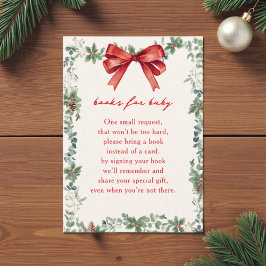 Een vrolijk klein babyshower Kerstboek verzoek  Informatiekaartje
