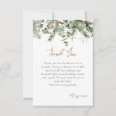 Een vrolijk klein beetje | Winter Baby shower beda Bedankkaart (Voorkant)