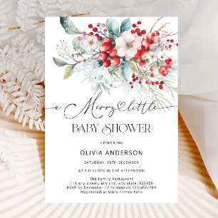 Een vrolijk klein Frosty Floral Baby shower Kaart