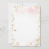 Een vrolijk klein gouden kerst roze Baby shower Kaart (Achterkant)