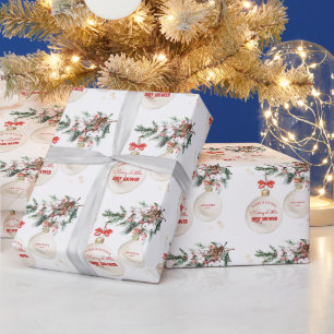 Een vrolijk klein kerst Baby shower Cadeaupapier