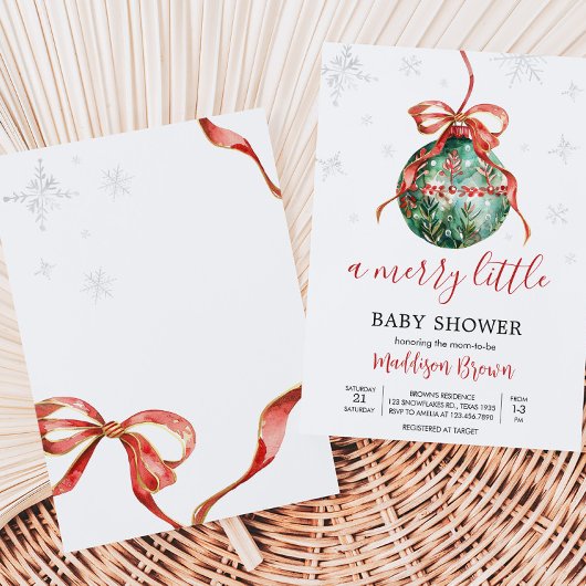 Een vrolijk klein kerst Baby shower Kaart