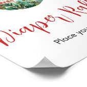Een vrolijk klein kerst Baby shower luier Raffle Poster (Hoek)