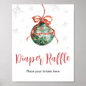 Een vrolijk klein kerst Baby shower luier Raffle Poster (Voorkant)
