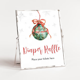Een vrolijk klein kerst Baby shower luier Raffle Poster