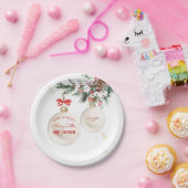 Een vrolijk klein kerst Baby shower Papieren Bordje (Feest)