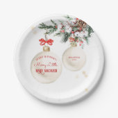 Een vrolijk klein kerst Baby shower Papieren Bordje (Voorkant)