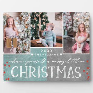 Een vrolijk klein kerst familiefotocollage fotoplaat