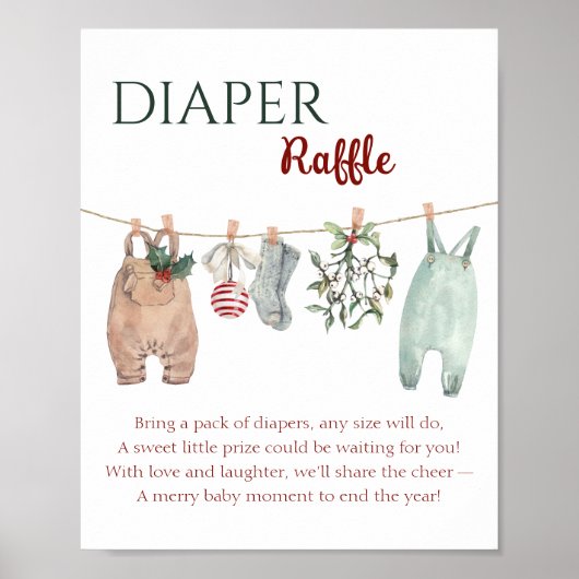Een vrolijk klein kerst kleren luier raffle poster (Voorkant)