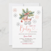 Een vrolijk klein kerst sneeuwvlokken Baby shower Kaart (Voorkant)