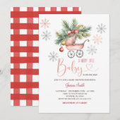 Een vrolijk klein kerst sneeuwvlokken Baby shower Kaart (Voorkant / Achterkant)