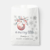 Een vrolijk klein kerstbal winterse Baby shower Bedankzakje (Voorkant)