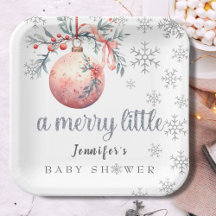 Een vrolijk klein kerstbal winterse Baby shower