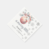 Een vrolijk klein kerstbal winterse Baby shower Servet (Hoek)