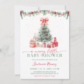 Een vrolijk klein Kerstboom-babyshower met de fees Kaart (Voorkant)