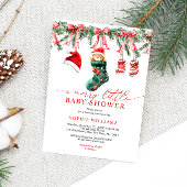 Een vrolijk klein kerstfeest Baby shower Kaart