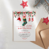 Een vrolijk klein kerstfeest Baby shower Kaart