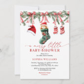 Een vrolijk klein kerstfeest Baby shower Kaart (Voorkant)