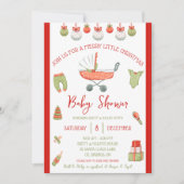 Een vrolijk klein kerstfeest, rood & groen, Baby s Kaart (Voorkant)