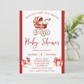 Een vrolijk klein kerstfeest, rood & ivoor, Baby s Kaart (Staand voorkant)