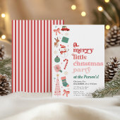 Een vrolijk klein kerstfeest roze en rood modern kaart