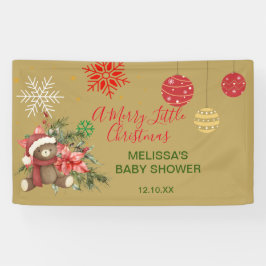 Een vrolijk klein kerstfeest welkom baby shower spandoek