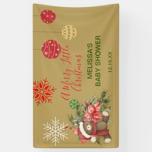 Een vrolijk klein kerstfeest welkom baby shower spandoek (Verticaal)