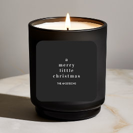 Een vrolijk klein kerstfeest zwart en wit vierkante sticker