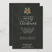 Een vrolijk klein kerstfeestje Holly & Slate Kaart (Voorkant / Achterkant)