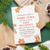 Een vrolijk klein kerstkoekje Baby shower Kaart