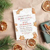 Een vrolijk klein kerstkoekje Baby shower Kaart