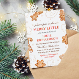 Een vrolijk klein kerstkoekje Baby shower Kaart