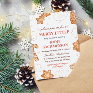Een vrolijk klein kerstkoekje Baby shower Kaart