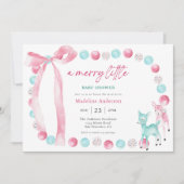 Een vrolijk klein kerstmeisje douche kaart (Voorkant)