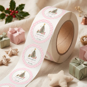 Een vrolijk klein Kerstmis babyfeestje Ronde Sticker