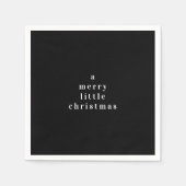 Een vrolijk klein kerstzwart vakantieservet servet (Voorkant)