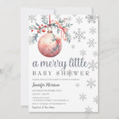 Een vrolijk klein meisje Winter Baby shower Kaart (Voorkant)