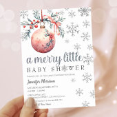 Een vrolijk klein meisje Winter Baby shower Kaart