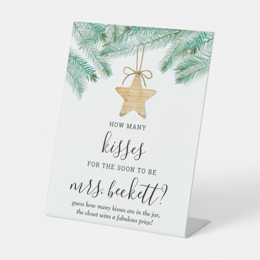 Een vrolijk klein Vrijgezellenfeest raadt het kuss Reclamebord Met Voetstuk (Voorkant)