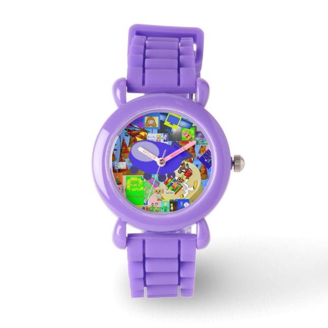 Een vrolijk ruimteschip Cartoon Horloge (Voorkant)
